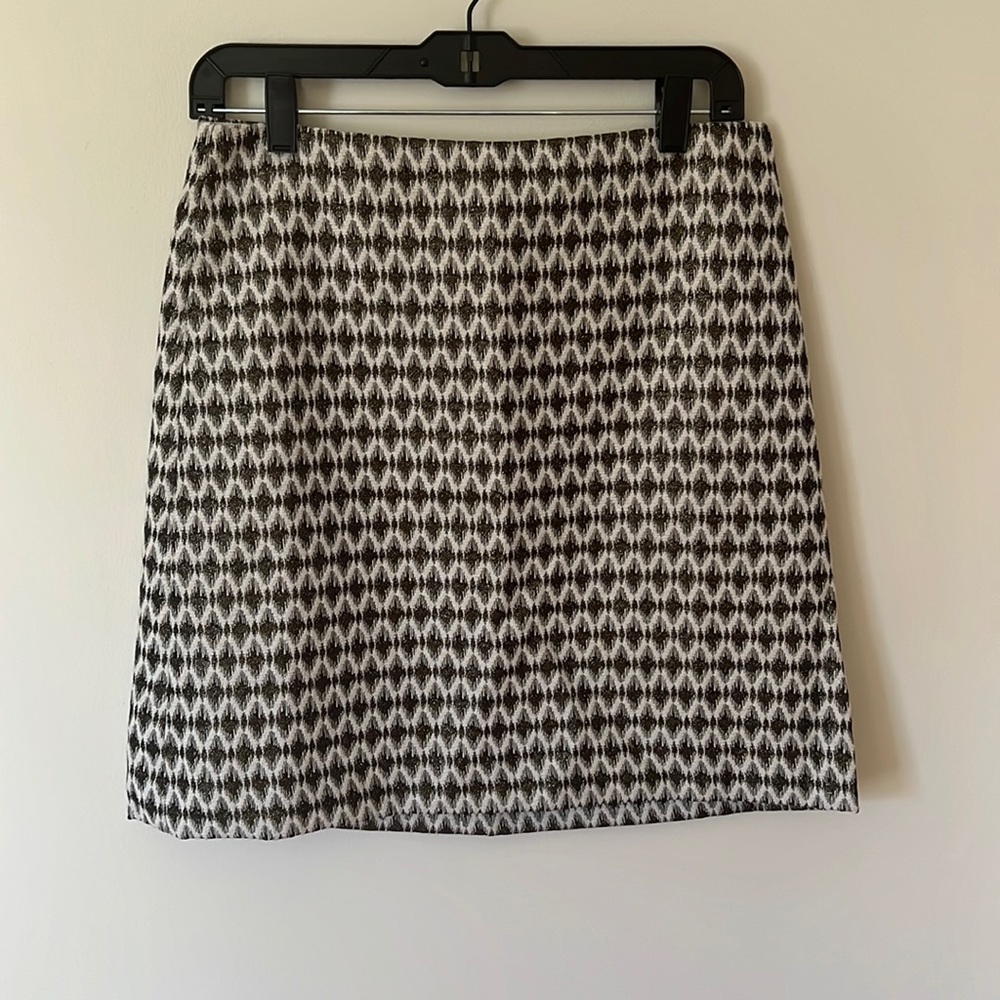 Loft Gold & Black A-line Holiday Mini Skirt